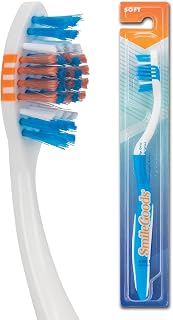 Practicon SmileGoods A401 Toothbrush, 40 Tuft, Soft Bristle, Individually Packaged Toothbrushes, Assorted Colors, Bulk Pack of 72