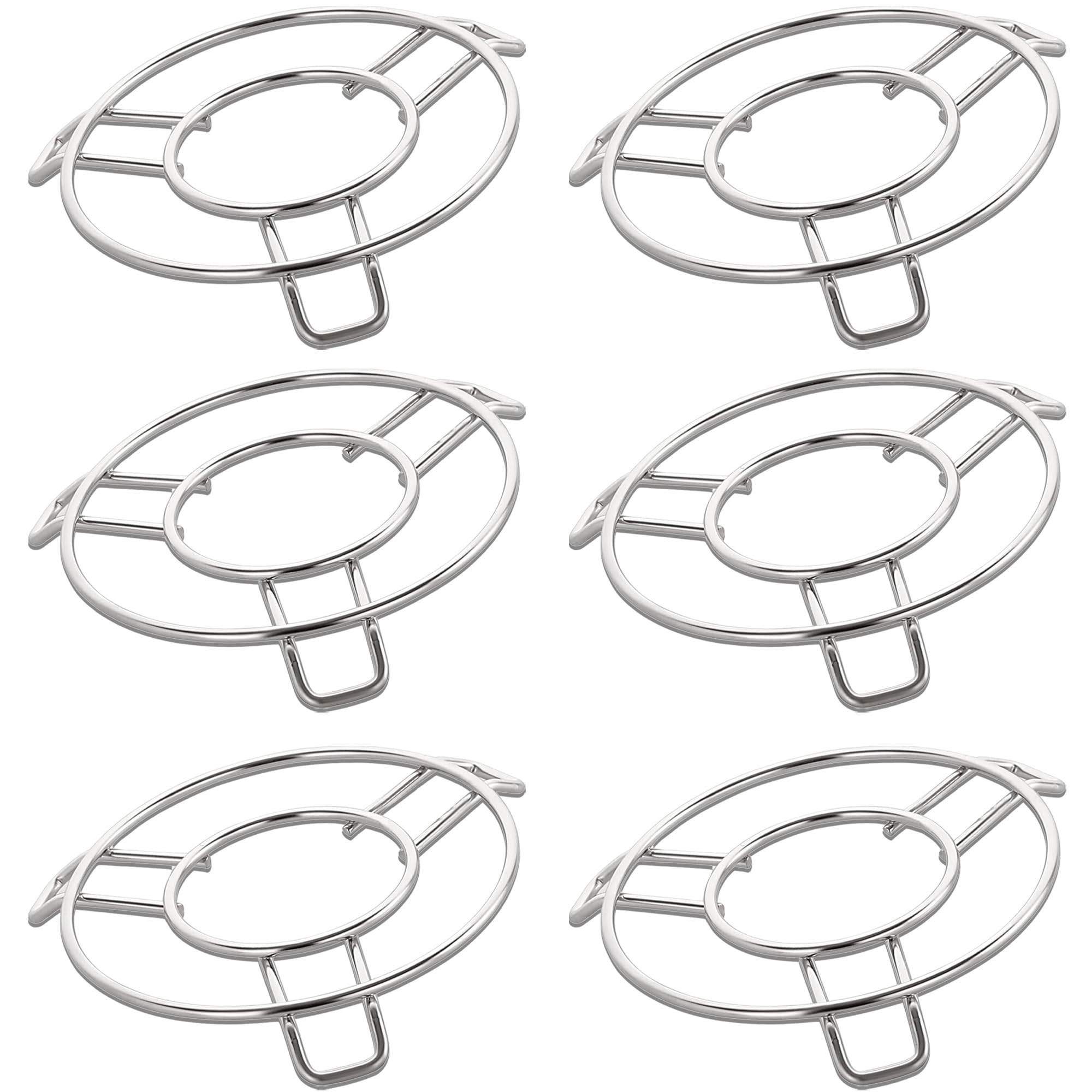 unify 6 pieces stainless steel trivets hot pot mat stand for kitchen utensil vessel holder/dining table/cooker ring/cooling steaming rack stand/round pads holder cookware fit
