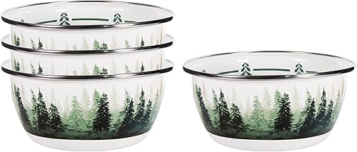 Miniatura 12 de Golden Rabbit Enamelware - Ensaladeras de 24 onzas, Aspen Grove, juego de 4