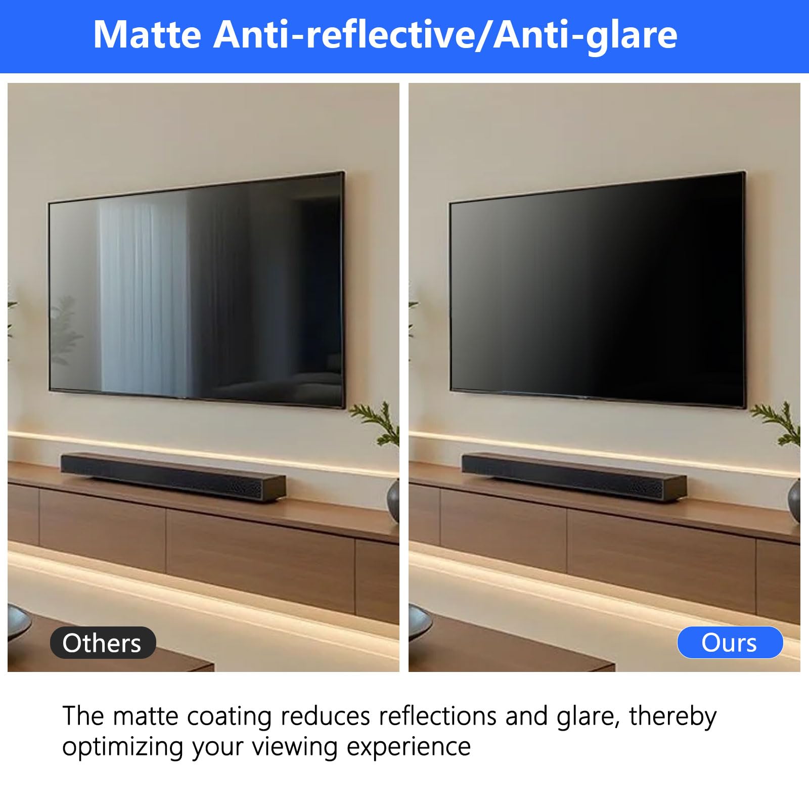 Protecteur D'écran Anti-Lumière Bleue, Film Filtrant Anti-Rayures Pour Téléviseur Film De Protection Bloquant La Lumière Bleue Pour Écrans LCD, LED Et OLED 4K HDTV,43" 942x529mm