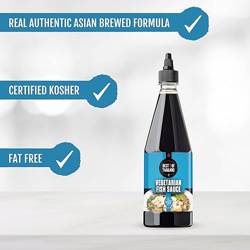Miniatura 5 de Best Of Thailand Salsa de pescado vegetariana | [Mejorada sin MSG] Salsas veganas auténticas elaboradas asiáticas para aderezos y cocina,