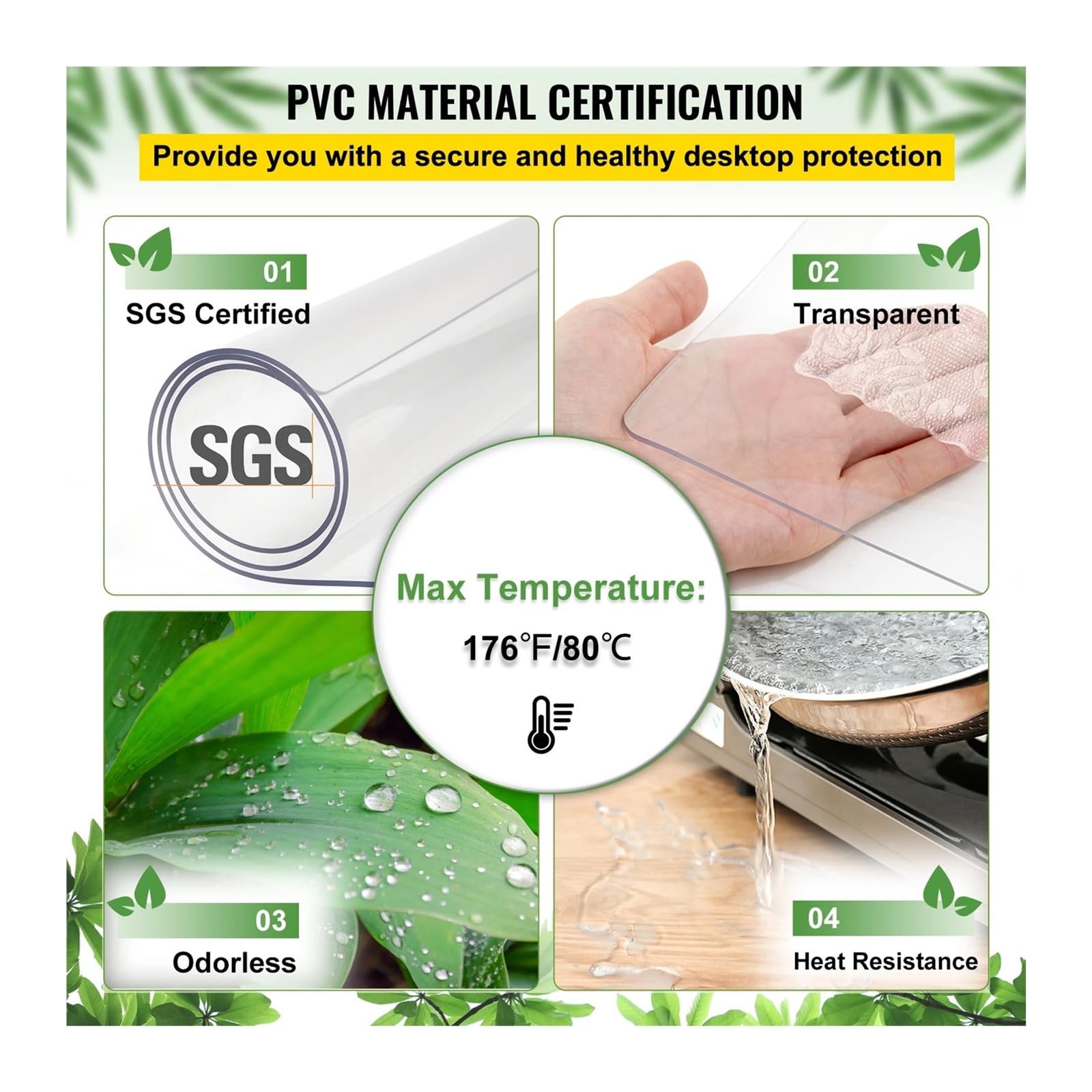 Tovaglia Trasparente Tovaglia in PVC da 1,5 mm2 mm, copertura for scrivania trasparente, protettiva, in plastica, vetro morbido, impermeabile, antiolio, for mangiare(40 x 72 in 1.5mm)