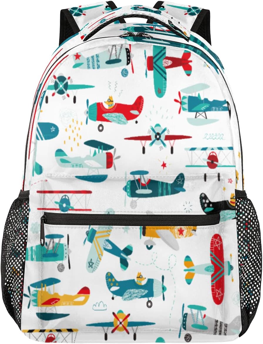 TropicalLife Backpack for School, Airplane Backpacks for Boys Girls Adults Teens, Lightweight Travel Bookbag for Middle School College High School Students
