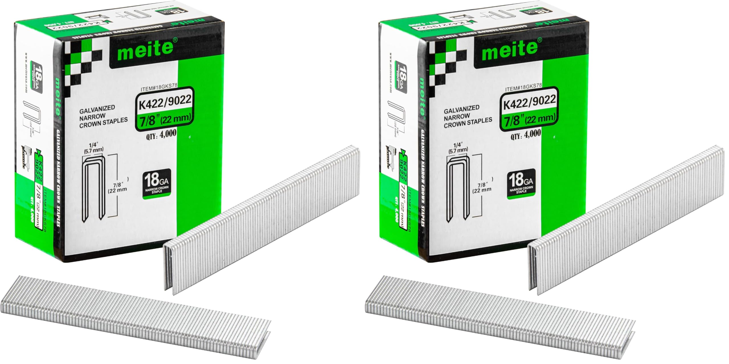 meite 18 Gauge 1/4-Inch Narrow Crown Staples, 1-1/4-Inch Length Heavy Duty Galvanized Upholstery Staples for Electric or Pneumatic Narrow Crown Stapler Guns (4,000 PCS) — Amazon image 16