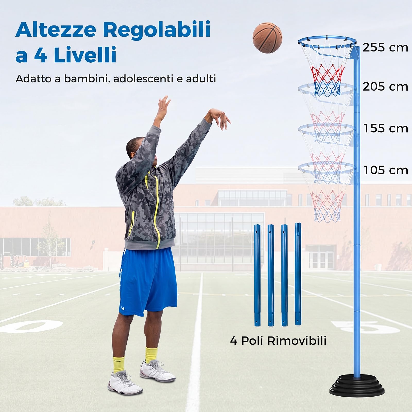COSTWAY Palo da Netball per Bambini e Adulti