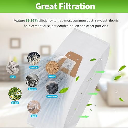 Miniatura 3 de Paquete de 9 bolsas de vacío estilo ST compatibles con Sanitaire Vacuum S600 SC600 SC678 SC688 SC800 SC888 SC888J SC889 Series