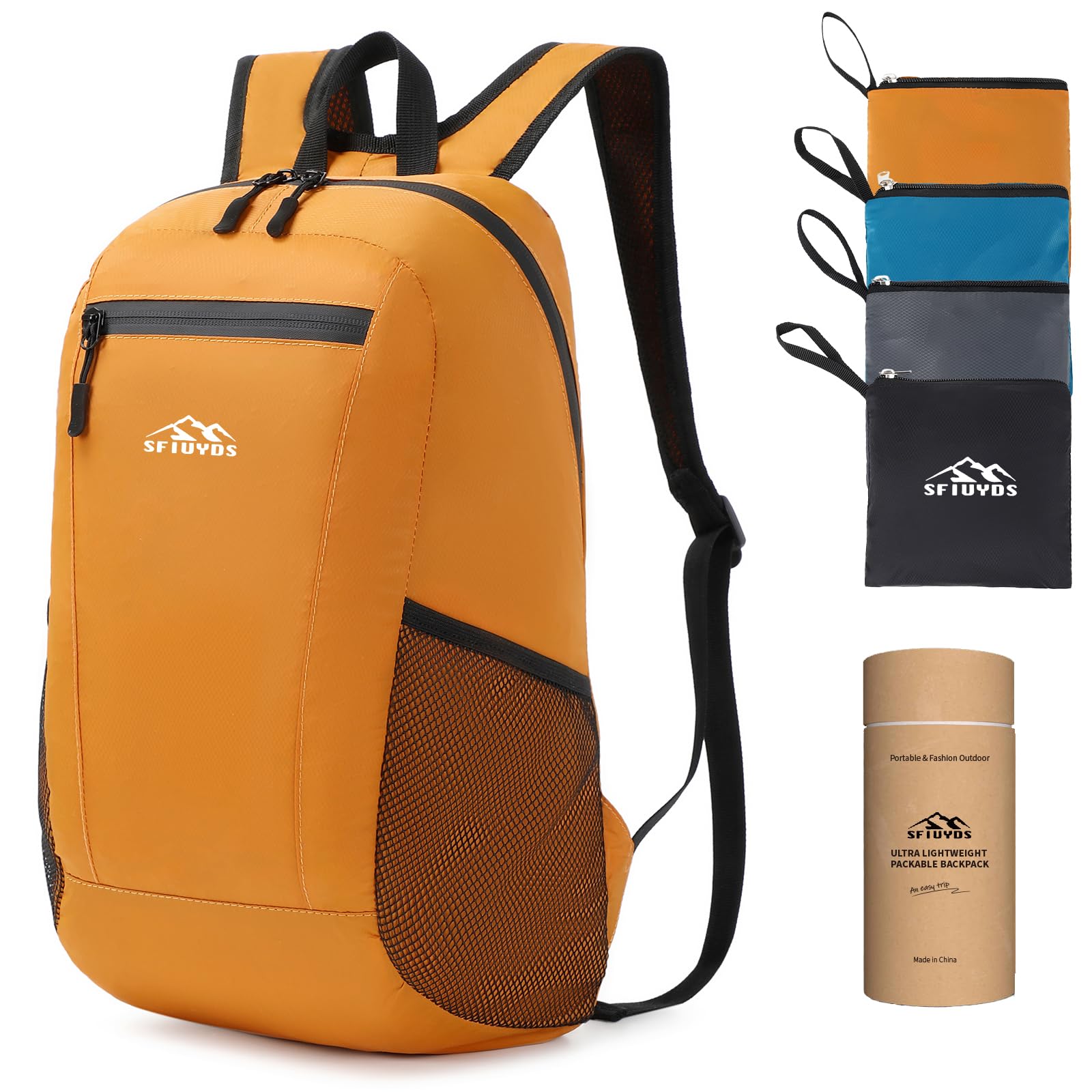 SFIUYDS 15L Lightweight Hiking Backpack Small,Waterproof Hiking Daypack,Foldable Backpack for Travel,Ultralight Daypack