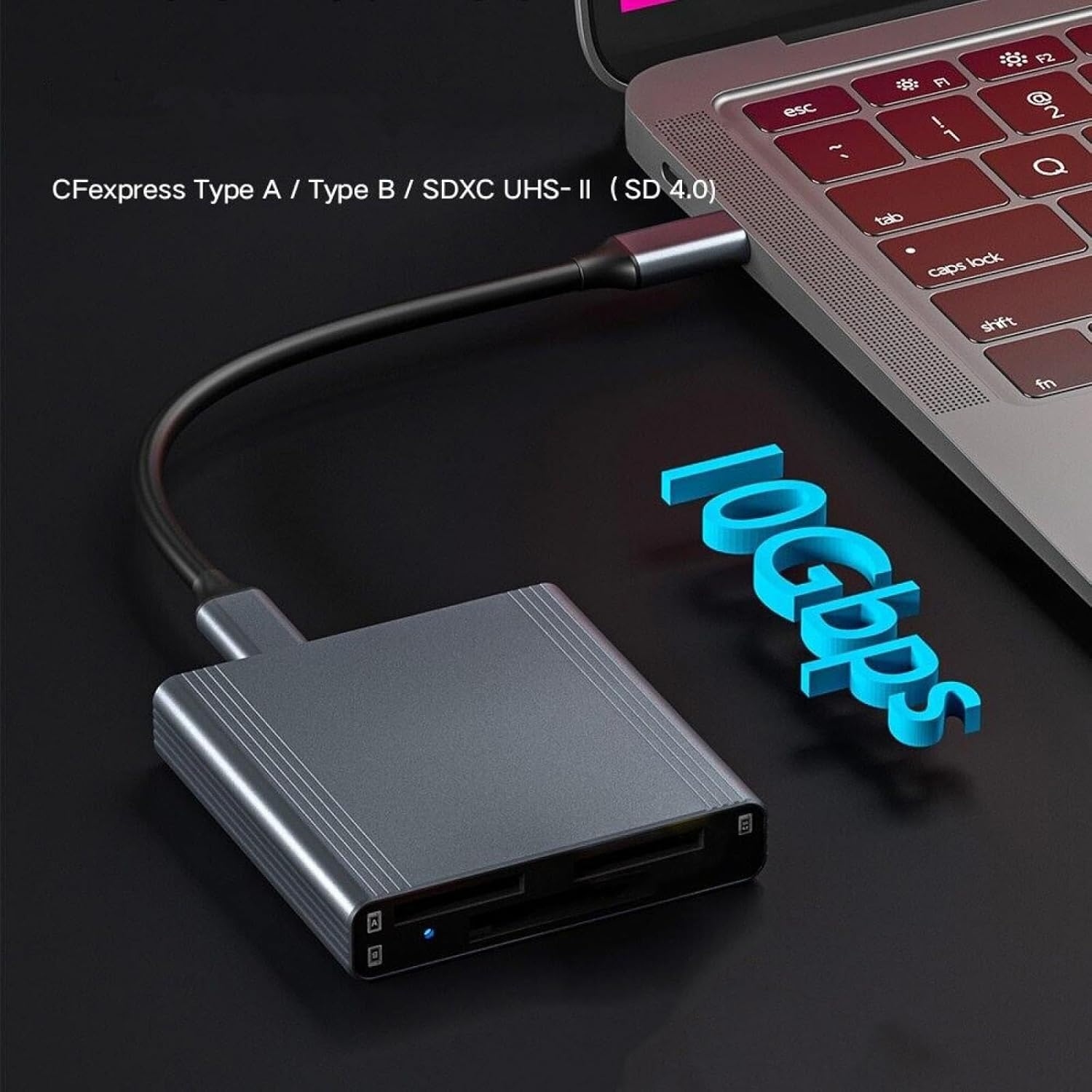 CFexpress Memory Card Adapter Type A+Type B+SD4.0, 10Gbps High Speed Memory Card Reader with USB3.1 Gen2 Transfer Speed