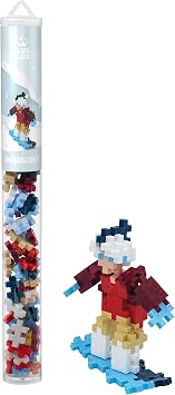 PLUS PLUS Snowboarder Tube - 3D Figure Building Block Set | Mini Waffle Blocks, Stem Toys, Christmas Stocking Stuffers for Kids, Gifts for Boys & Girls, Winter Break Activities for Kids
