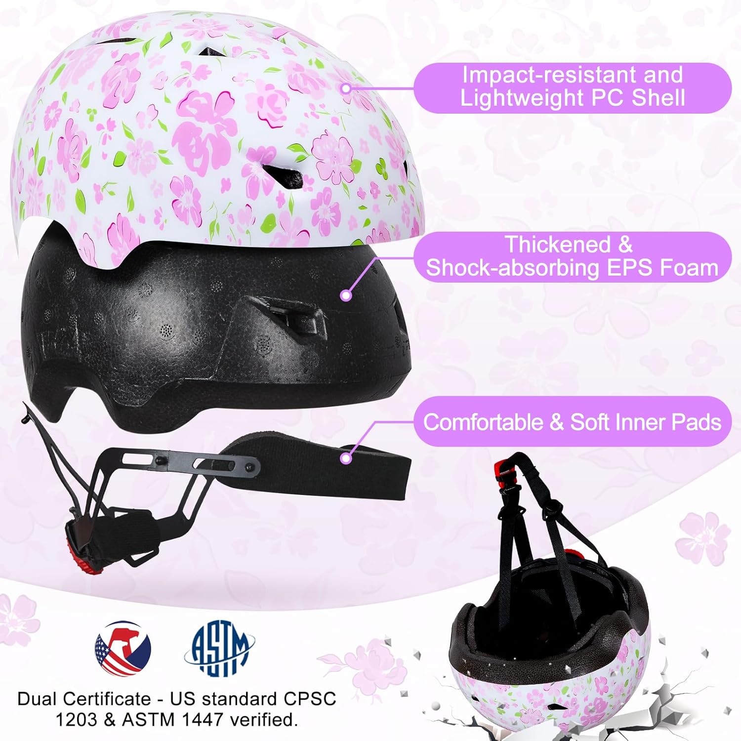 Toddler Bike Helmet, Kids Helmets Baby Infant Bike Helmet for Kids Toddlers Boys Girls Age 1-3/2-4/3-5/5-8 for Biking Scootering Skateboarding - Image 3