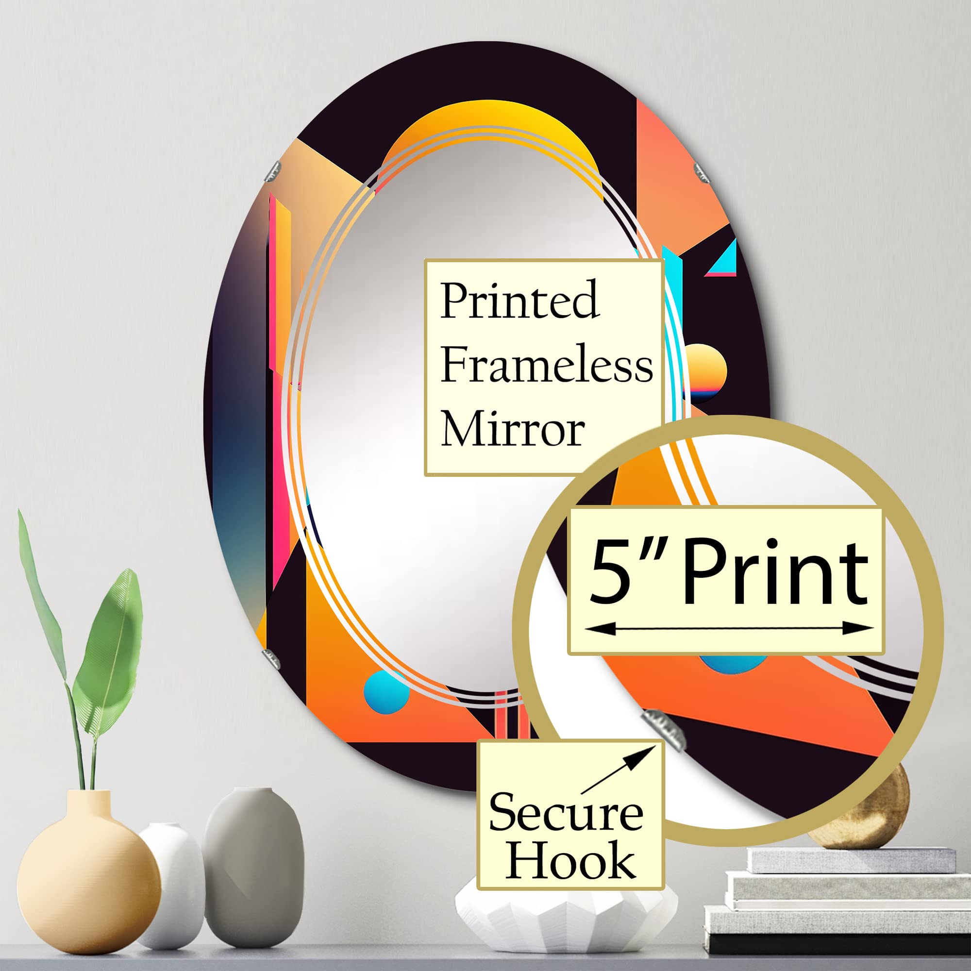 Amazon.com: DesignQ Graphic Retro Compositions III- Vanity Mirror