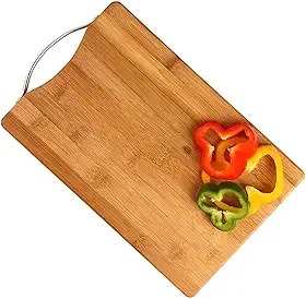 Mimo Style, Tábua de Madeira Gourmet com Alça Ecokitchen, Bambu, 34,5cm - Marrom