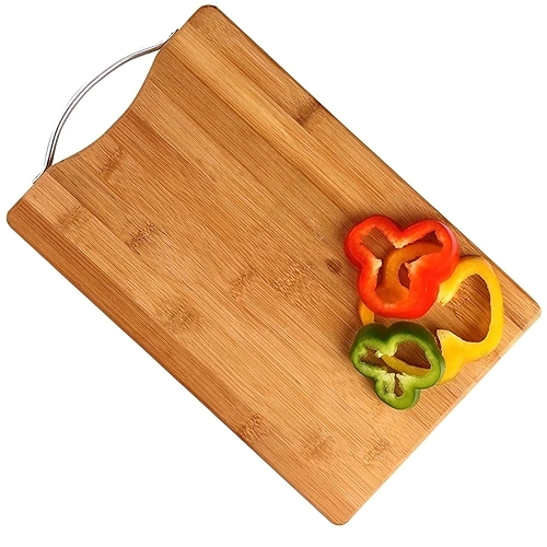 Mimo Style, Tábua de Madeira Gourmet com Alça Ecokitchen, Bambu, 34,5cm - Marrom