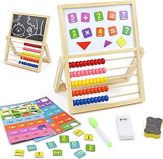 Giochi Educativi Bambini 3+ Anni Abaco in Legno Puzzle 2 in 1 Lavagna Gioco Bambino Natale Regalo Bimba Bambini 3 4 5 Anni