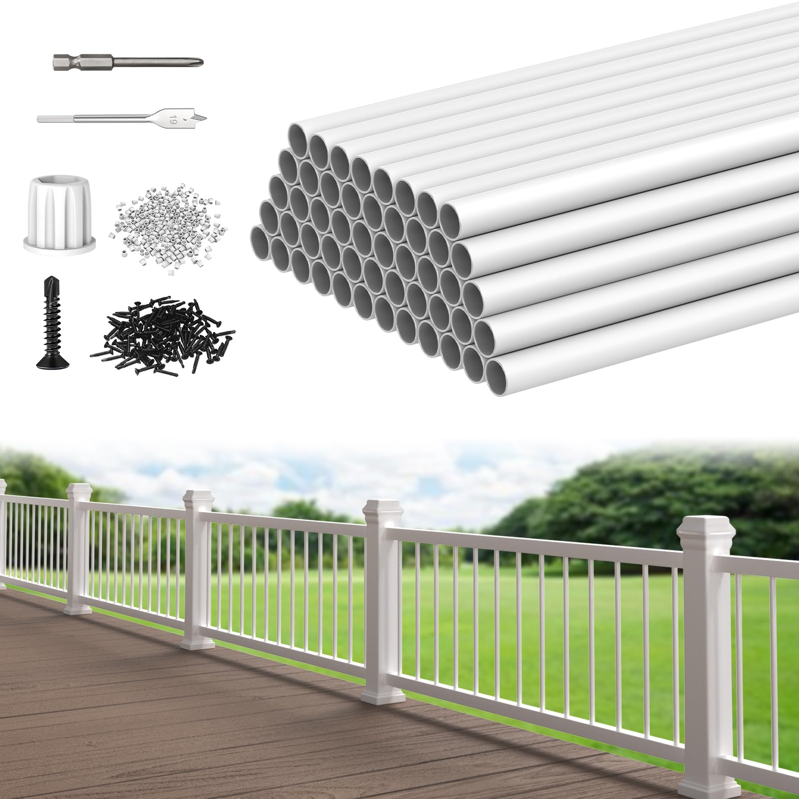 Photo 1 of CKE 36" Round Aluminum Deck Balusters (50 Pack)