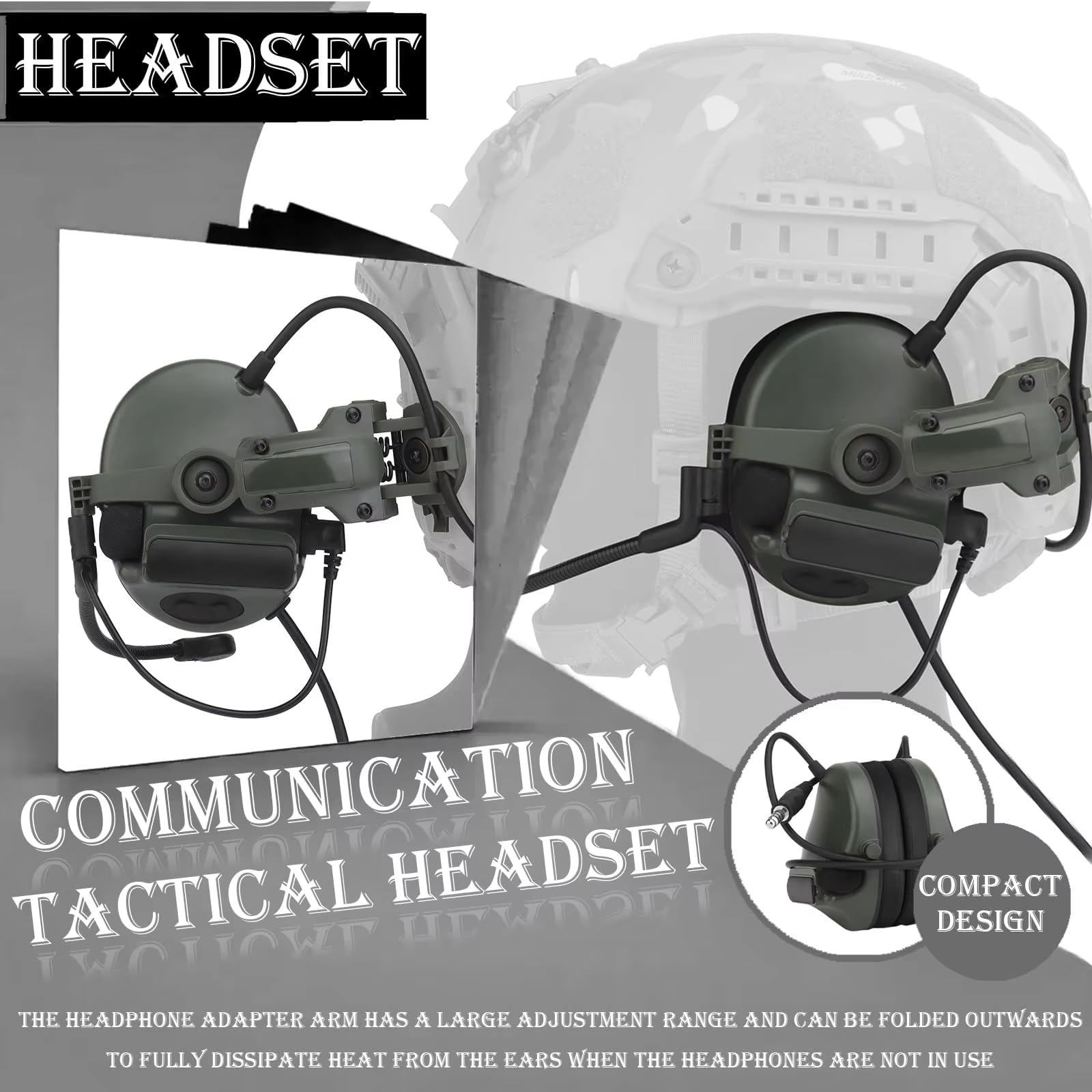 Casco Tattico Airsoft Veloce Con Cuffie Tattiche, Luce Sopravvivenza, Supporto NVG, Pacco Batteria, Borsa Con Pesi, Maschera For Giochi CS All'aperto, Caccia, Cosplay, Painball, Swat Gear