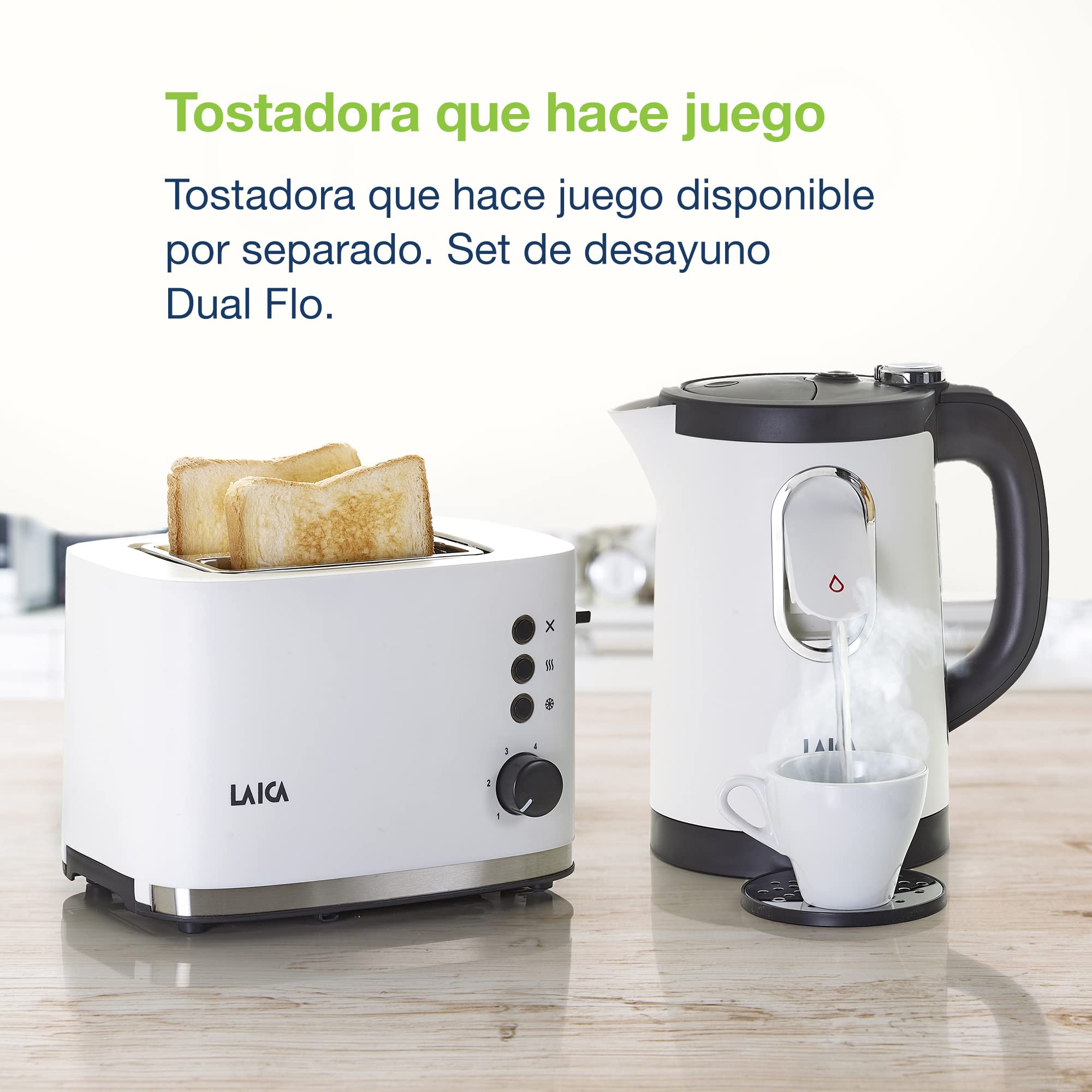 Hervidor eléctrico LAICA Dual Flo con dispensación de una sola taza, Capacidad 1.5 L