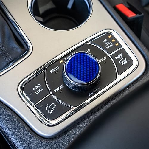 Miniatura 3 de ramuel Compatible con consola central de fibra de carbono, panel de palanca de cambios interior, cubierta de perilla de botón, accesorios de