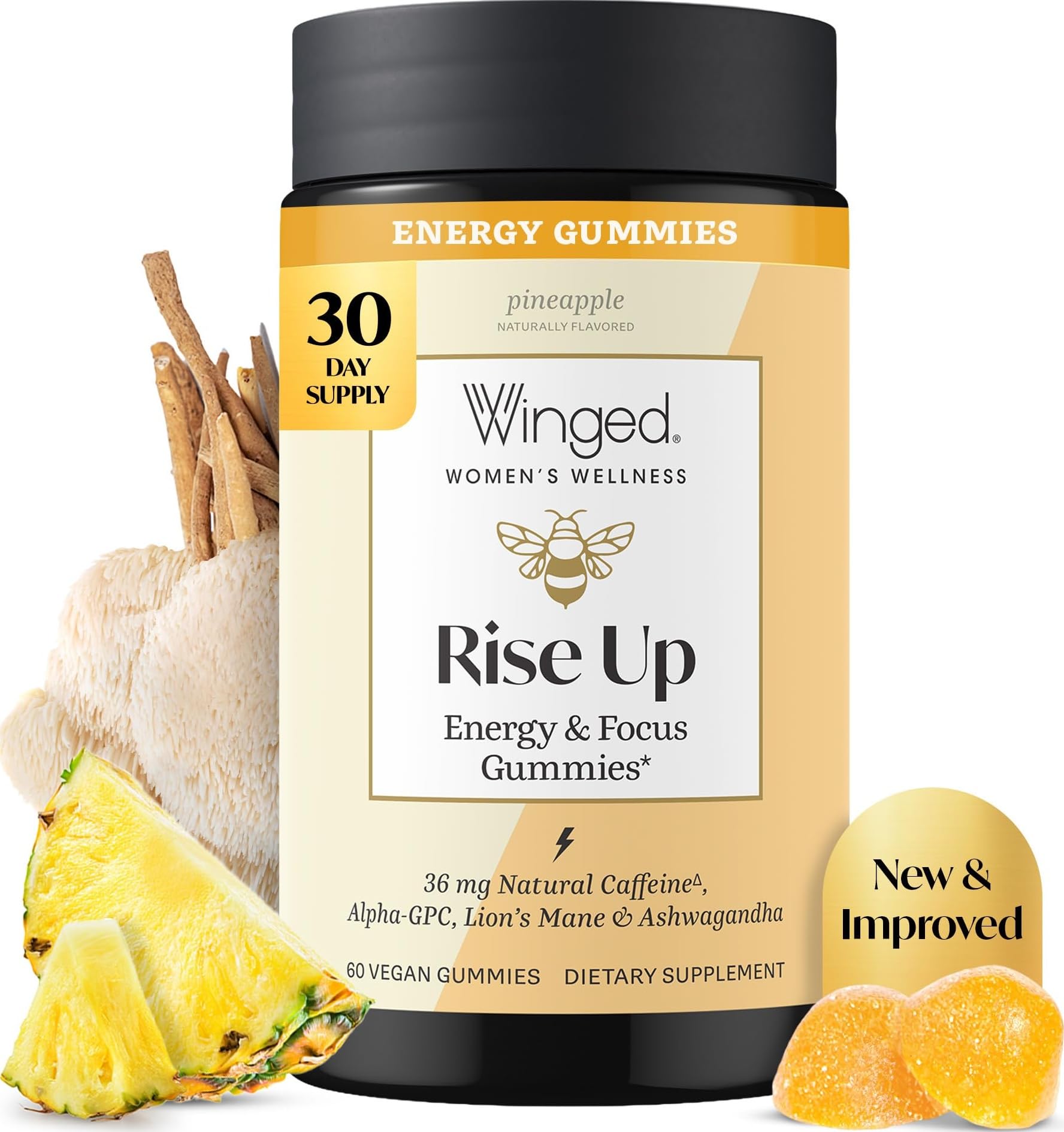 Winged Wellness Rise Up Energy Focus Gummies