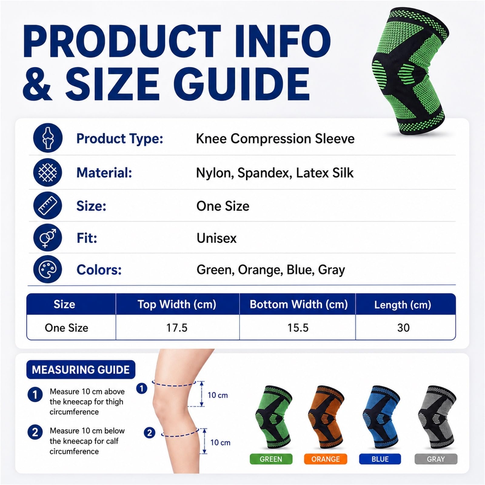 Kniebandage mit Kompressionsfunktion für Damen und Herren, Gelpolster für die Kniescheibe und Seitenstabilisatoren, professionelle Knieorthese bei Meniskusriss, Kreuzbandriss, Arthritis, Laufen,