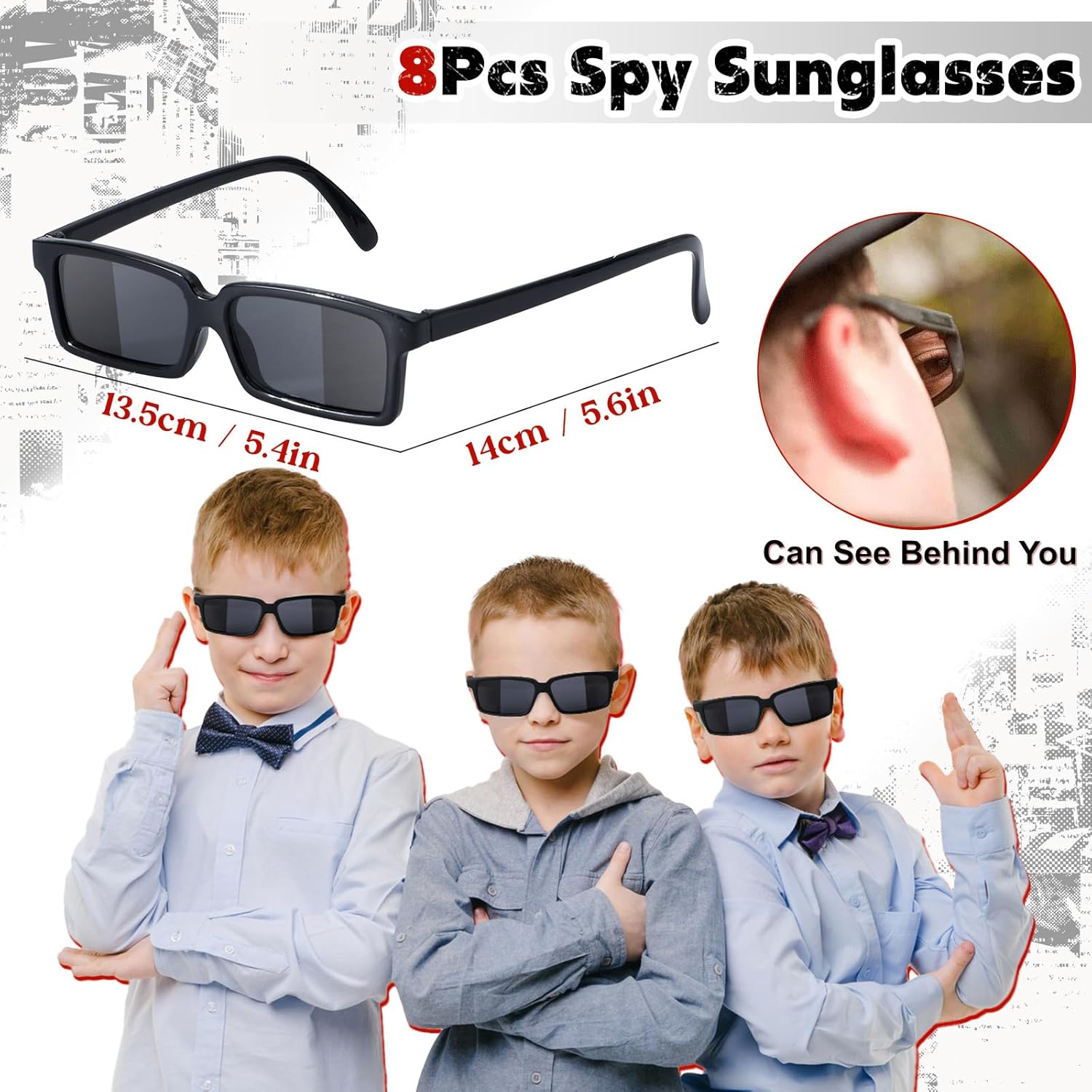 Spy Detective Party Favors Birthday Supplies for Kids Detective Glasses Invisible Ink Pen Magnifying Glass Pass Card Envelope Fake Mustache Sticker Boys Goodie Bag Stuffer Filler Classroom Prizes - Image 2