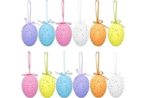 12Pcs Easter Eggs Decorations Hanging Ornaments Colorful for Easter Basket Tree Decor...