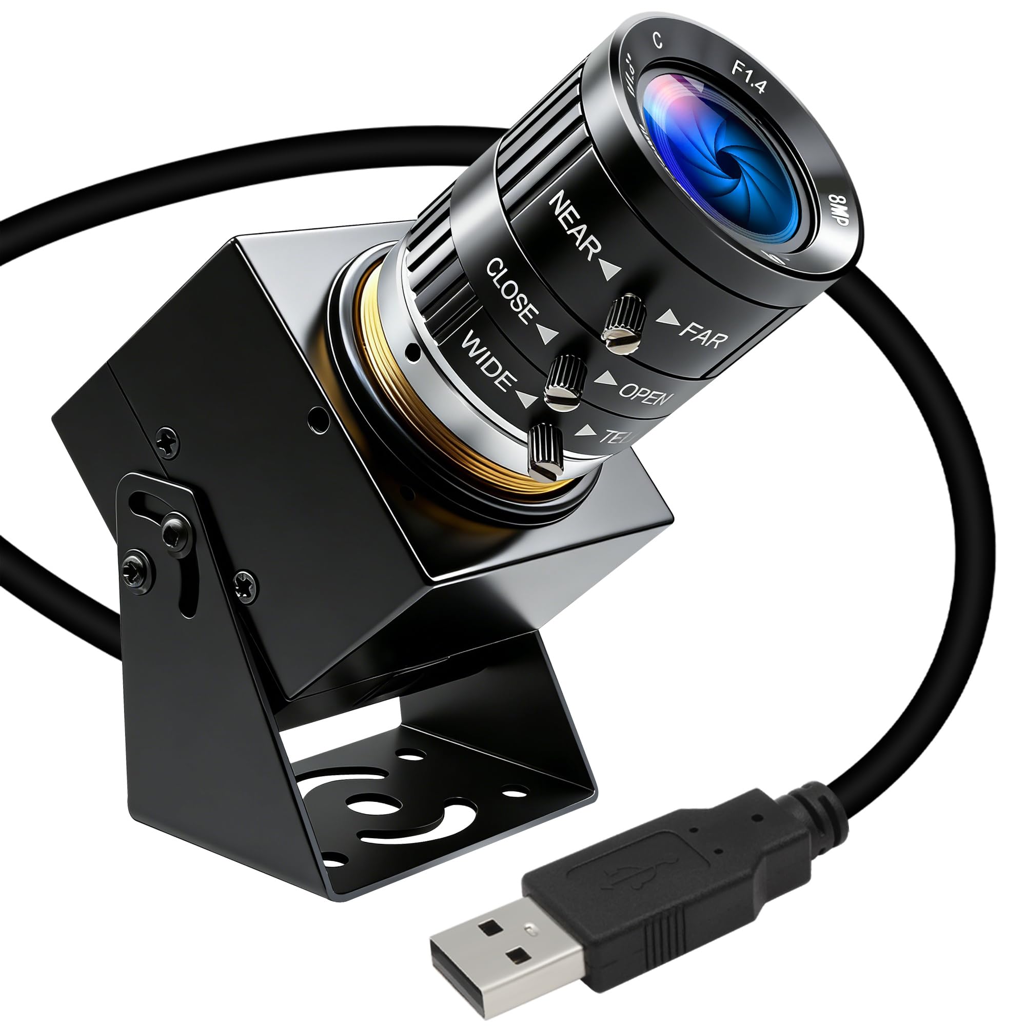 ELP Starvis Ultra Low Light USB-Kamera (0,0001 Lux, 1080p, H.264, 3-facher Zoom, 3,6–10 mm, Nahlinse, HDR, Vollfarbe, Nachtsicht,Sicherheits- und Industriekamera) – kompatibel mit Windows,Linux, Mac