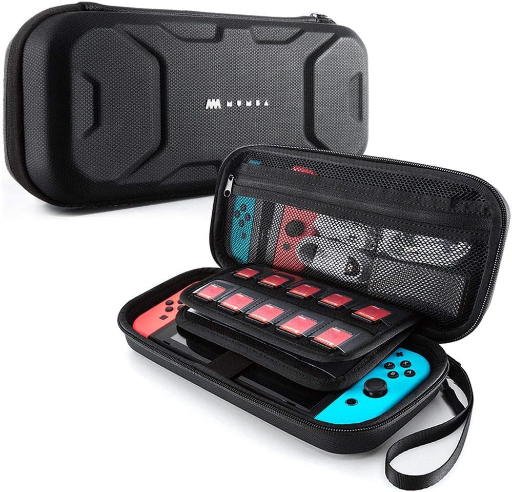 Mumba Carrying Case for Nintendo Switch, Deluxe Protective Travel Carry Case Pouch for Nintendo Switch Console & Accessories [Dual Protection] [Large Capacity]