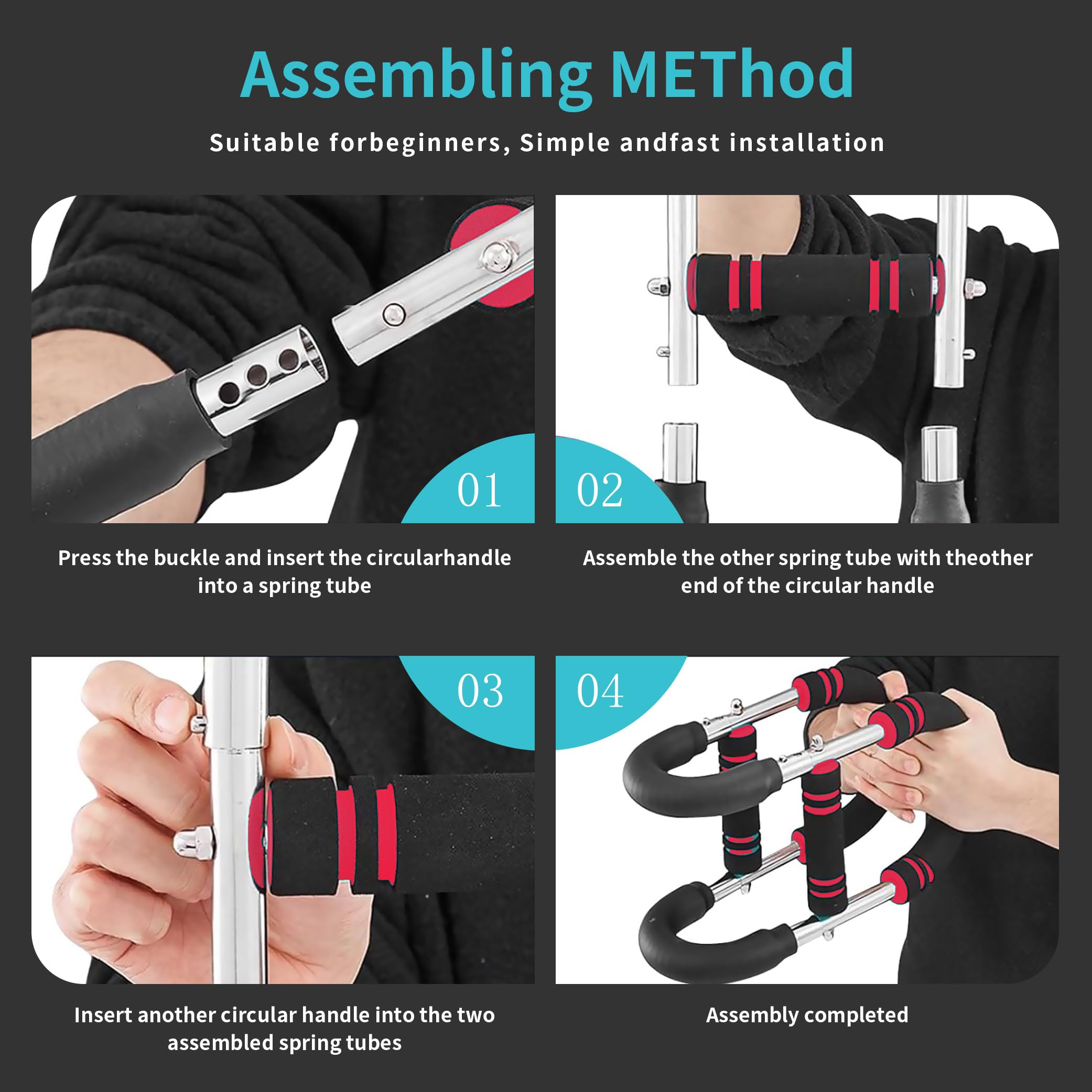Armtrainer, Twister-Armtrainer, verstellbarer Brust-Expander, Trizeps-Workout-Ausrüstung, perfekte Körperform für Männer, drei Gänge zur Anpassung von 27,2–50 kg, geeignet für Anfänger und