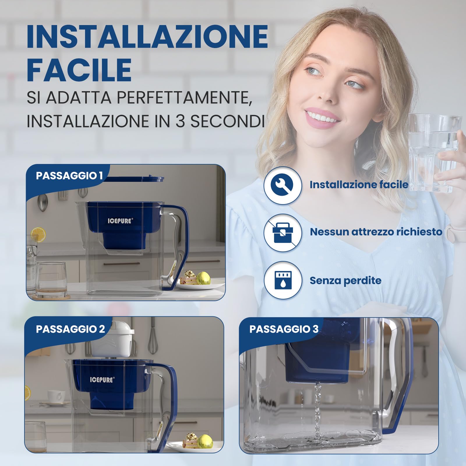 GOLDEN ICEPURE Filtro per bollitore Compatibile Con Brita Maxtra+, Maxtra Plus, Mavea, Anna Duomax, 6 pezzi