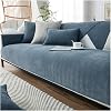 NUODWELL Herringbone Chenille Sofa Cover 1/2/3/4 Seater, Furniture Protector Couch Cover Universal Non-Slip L Shape Couch Cover Quilted Corner Slipcovers for Living Room (Grey Blue, 90 * 160cm)