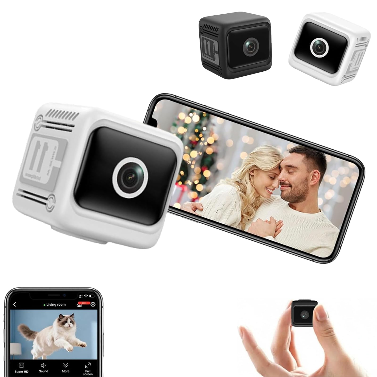 2026 New Version W11 Mini Wireless Security Camera 1080p WiFi Hidden Cameras with Night Vision Motion Alerts 1600mAh