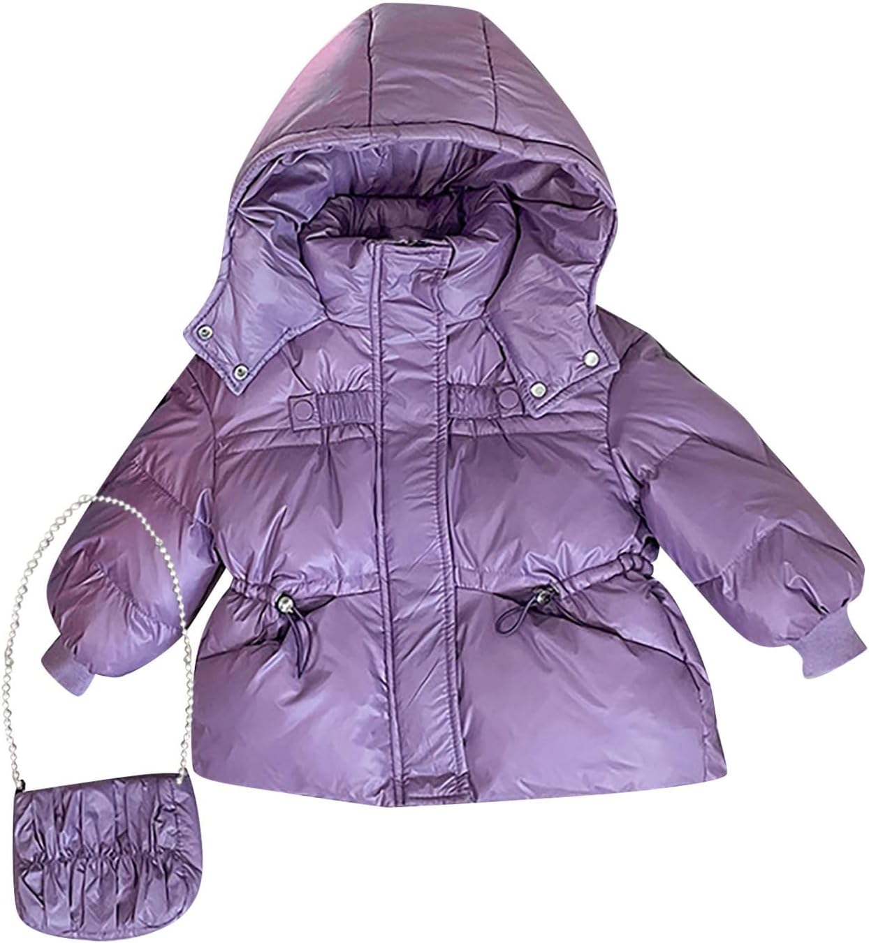 Baby Boys Girls Winter Down Coats Toddler Cartoon Drawstring Puffer Padded Jacket Hoods Infant Outerwear 1-8 Years