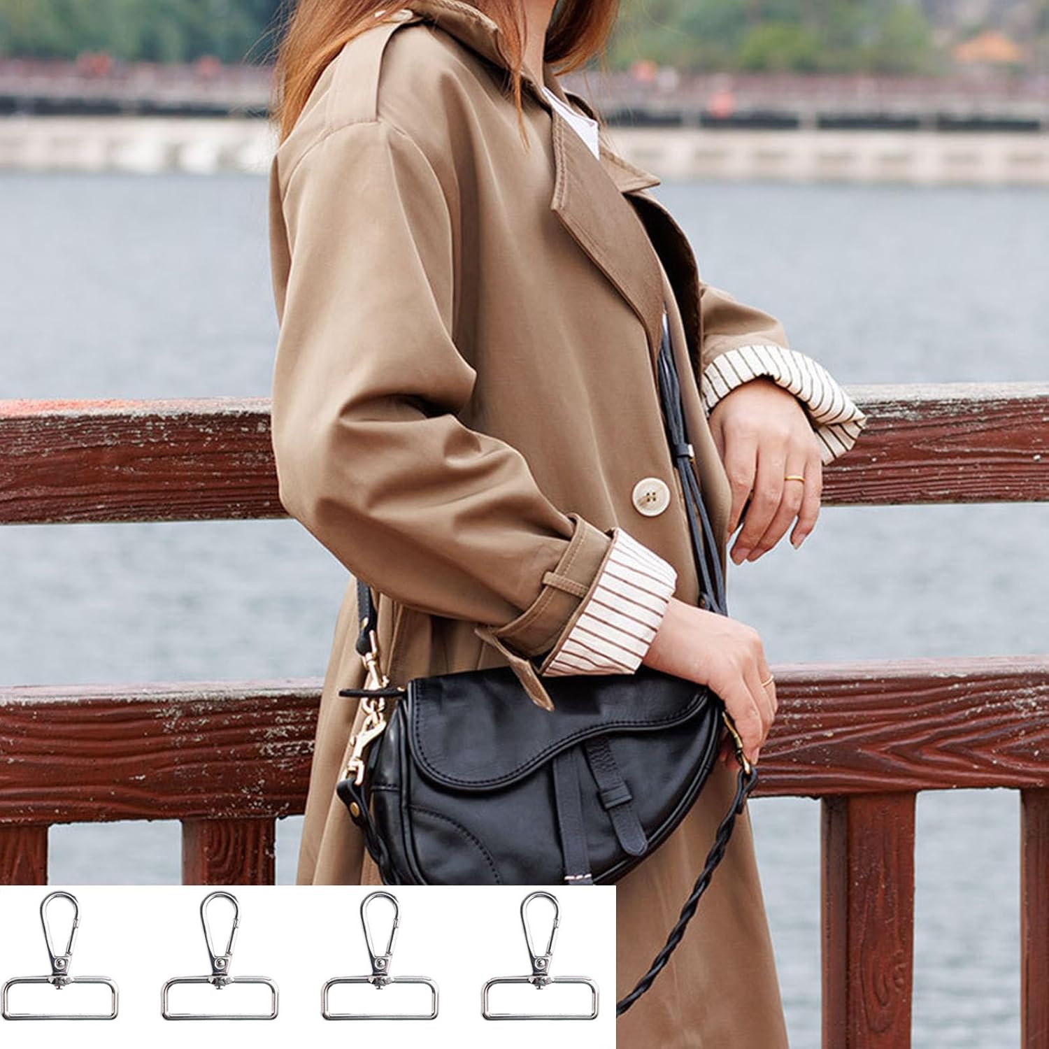 1.5 Inch Lobster Claw Swivel Clasps Metal D Ring Snap Hooks Lobster Trigger Lanyard Clasp Clips Hook for Keychain Jewelry DIY Crafts Purse Bag Making 1 1/2 Inch 24 Pack (Silver) - Image 3