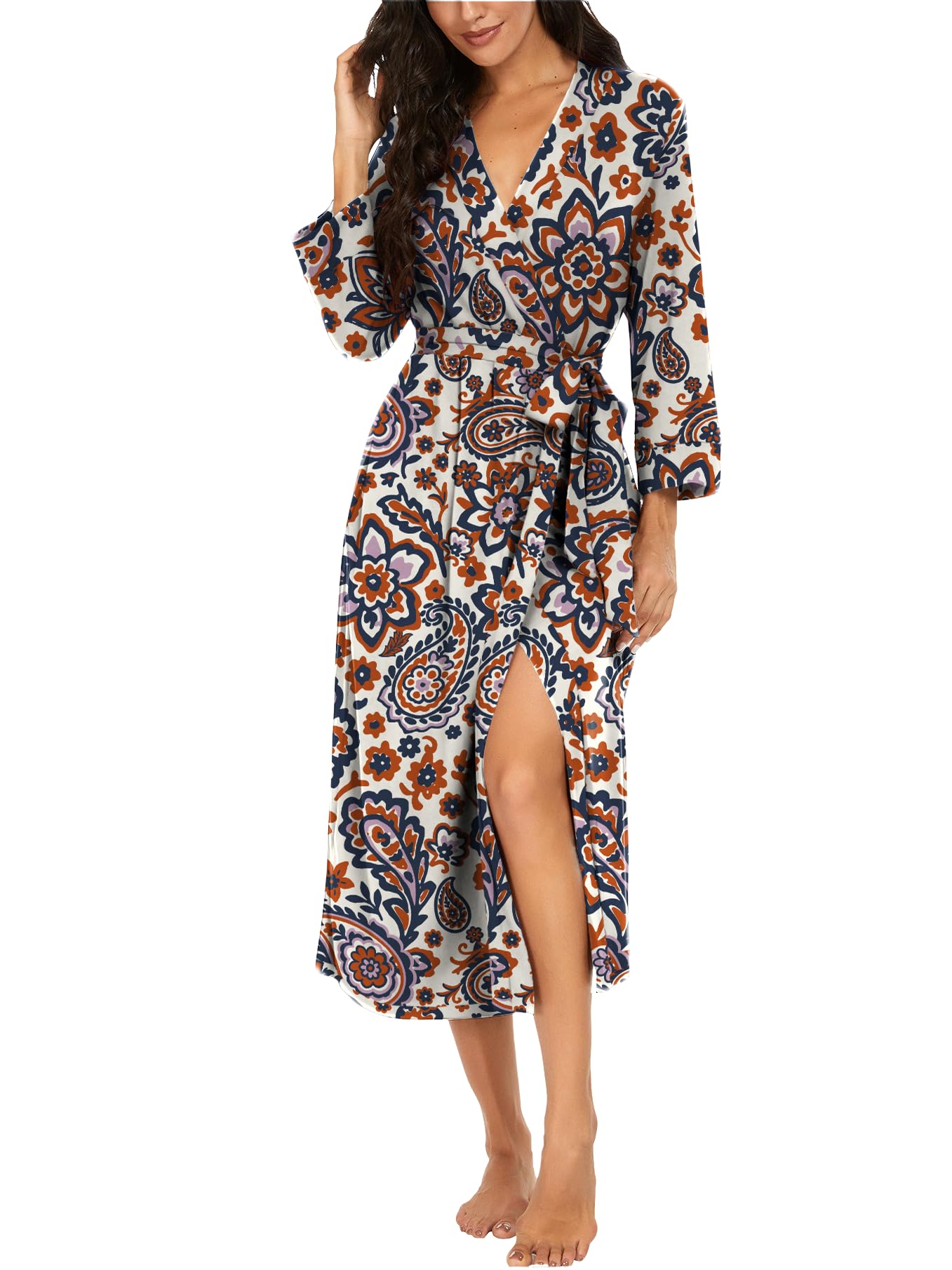 VINTATRE Robes for Women Long Knit Bathrobe XS-4XL