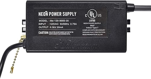 UL 6.5KV Transformador de señal de neón para letreros de neón Fuente de alimentación ligera 120V CA 5060Hz