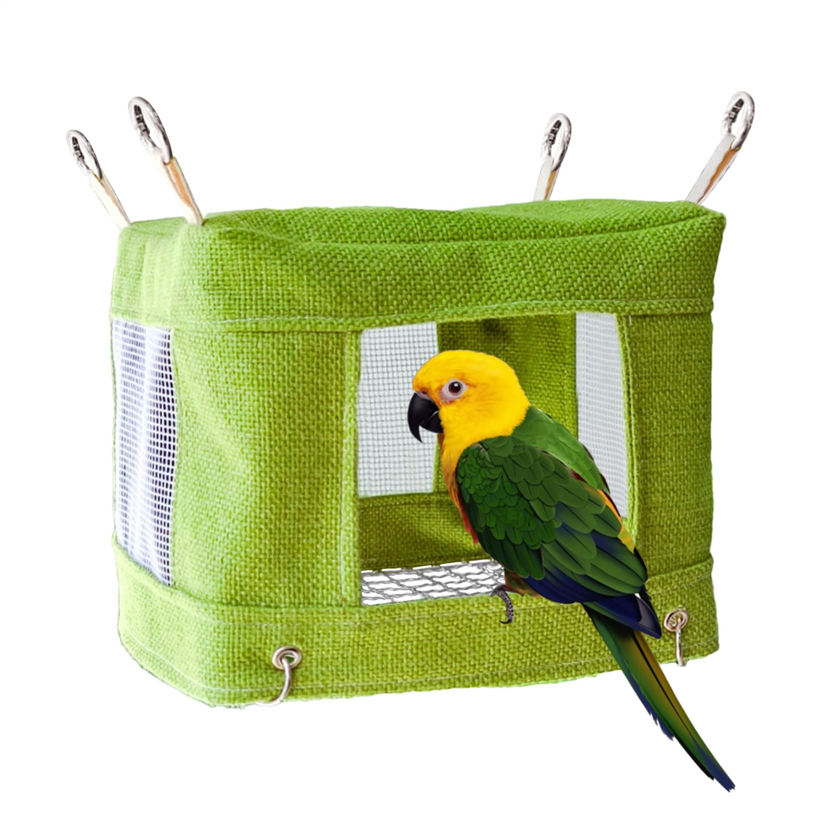 Tienda para pájaros con base transpirable de malla para canarios