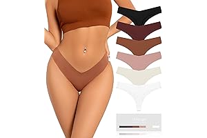 Women's Seamless No Show Thong Panties: Invisible Comfort for All-Day Ease