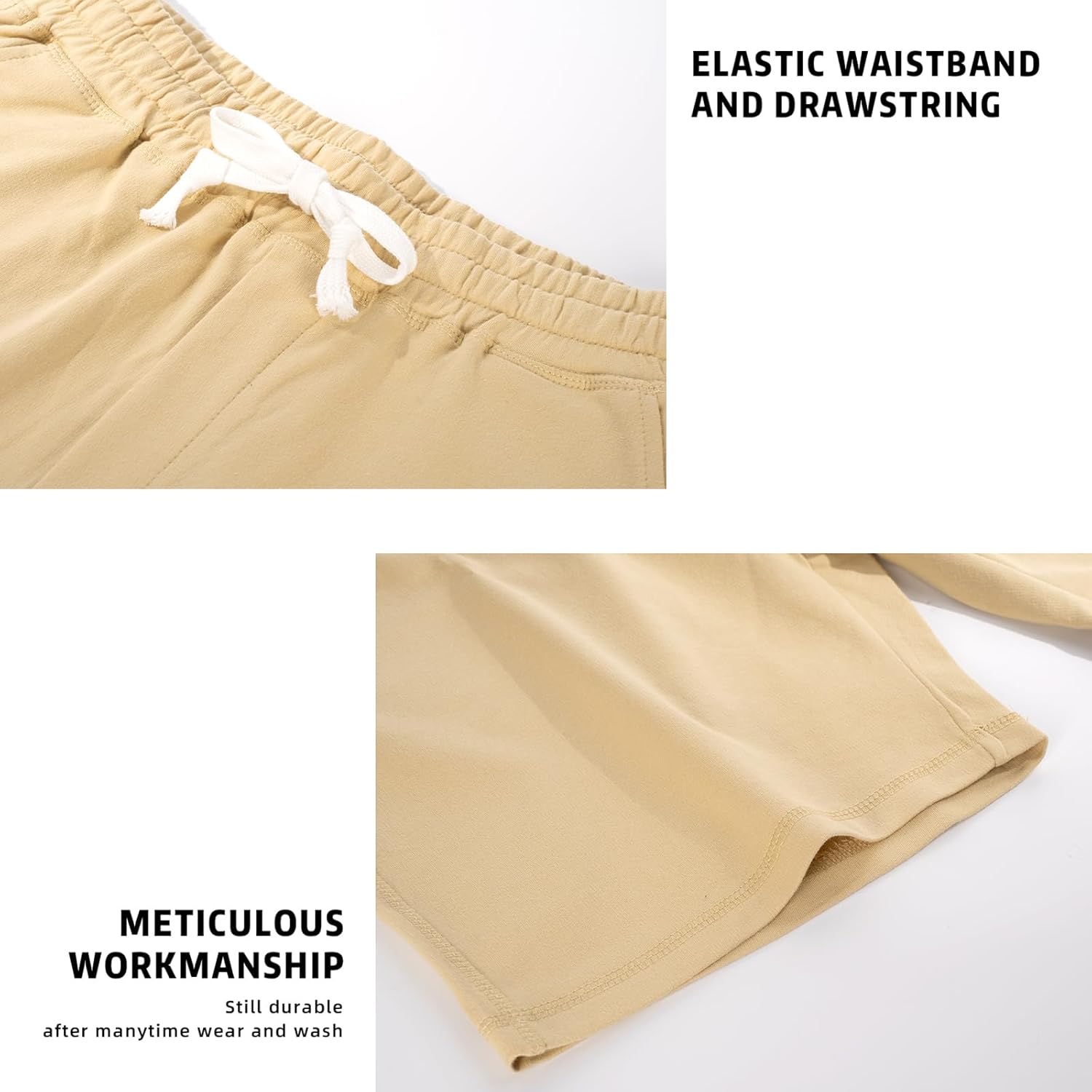 AMY COULEE Men's Casual Shorts 8" Cotton Athletic Workout Shorts Lounge SweatShorts with Pockets - Image 4