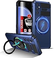 Vista 8 de Funda magnética para iPhone 12 Pro Max compatible con carga inalámbrica MagSafe, con anillo de soporte, con 2 protectores de pantalla, a prueba