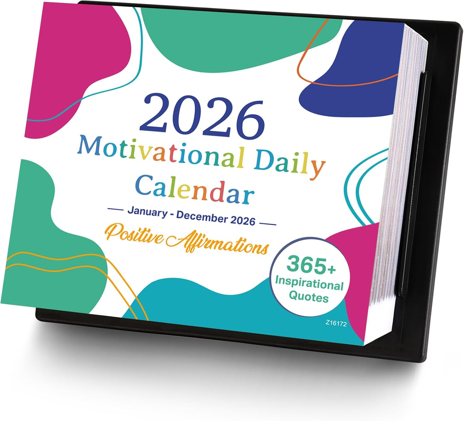 2026 Motivational Desk Calendar - Desk Calendar 2026, Jan. 2026 - Dec. 2026, 5.85" X 4.85", 2026 Calendar 12 Month, Daily Flip Calendar with Inspirational Quotes, Easel Backer - Colorful