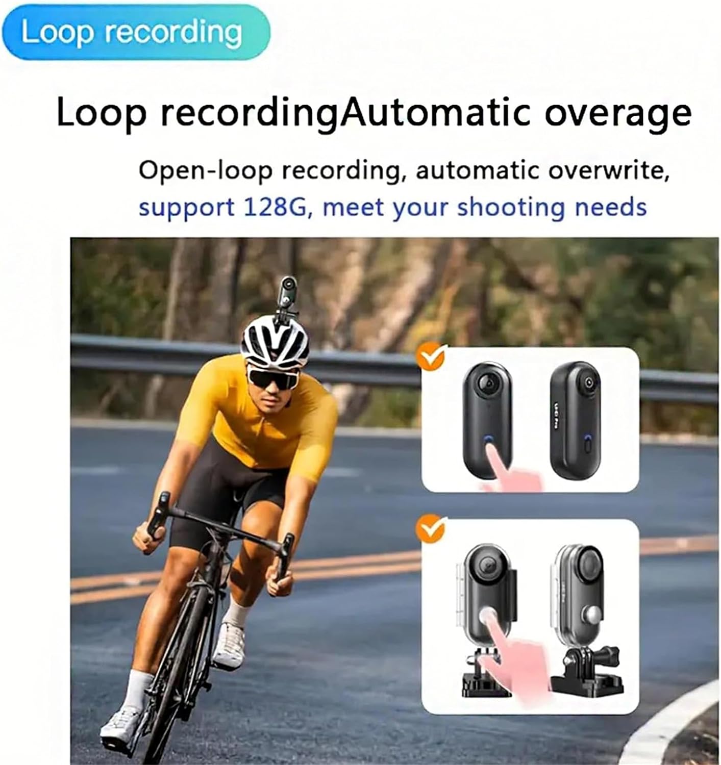 POV 4K Pro HD Capture Camera, Ultra Wide Angle HD Action Camera, Hands-Free Mini Wearable Body Adventure Sports Cam with Audio Video, for Vlogging, Cycling, Motorcycle, Diving (Black, 4K)