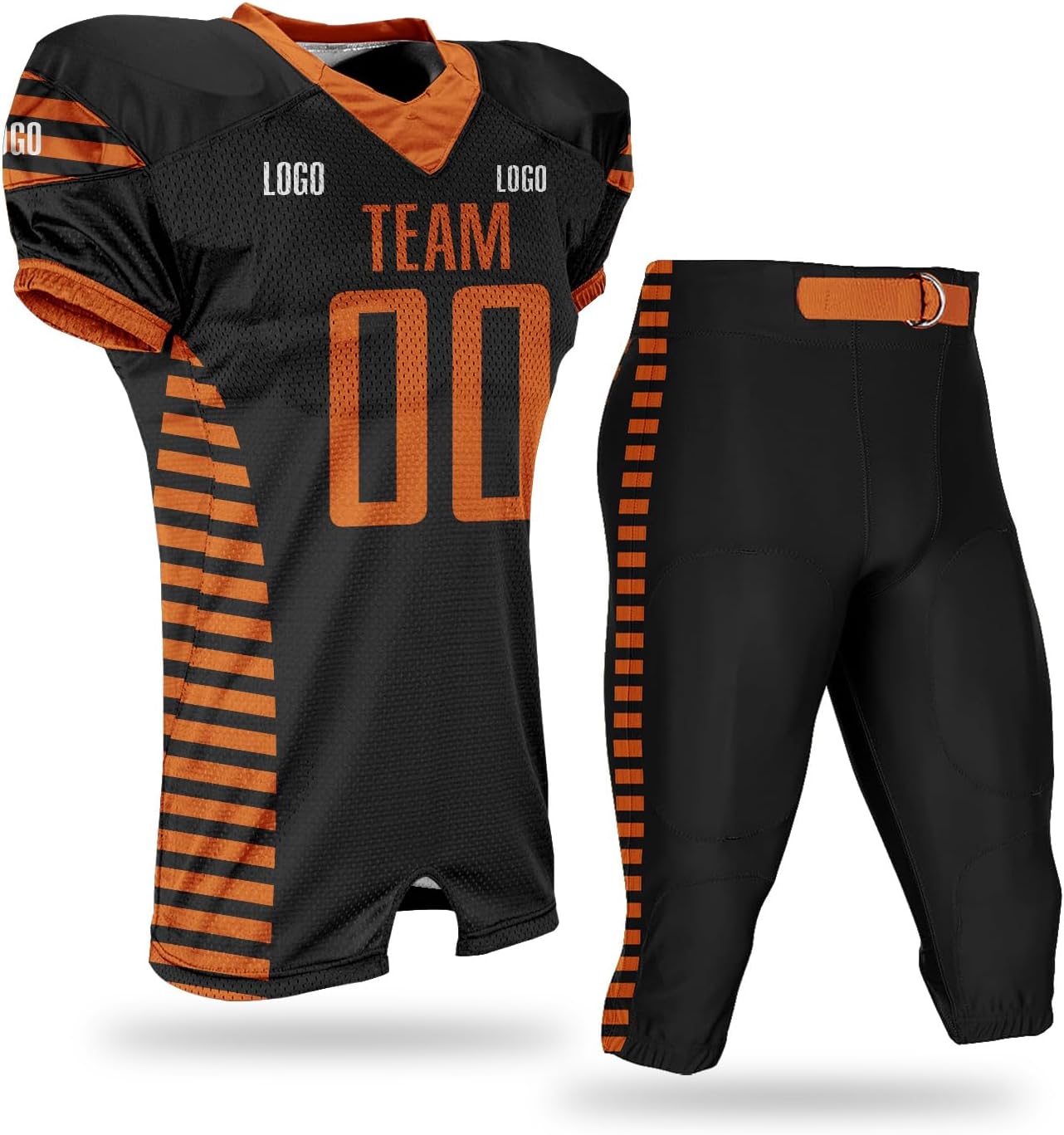 Custom Practice Football Jersey with Stripes and Plaid Professional Team Training Uniform