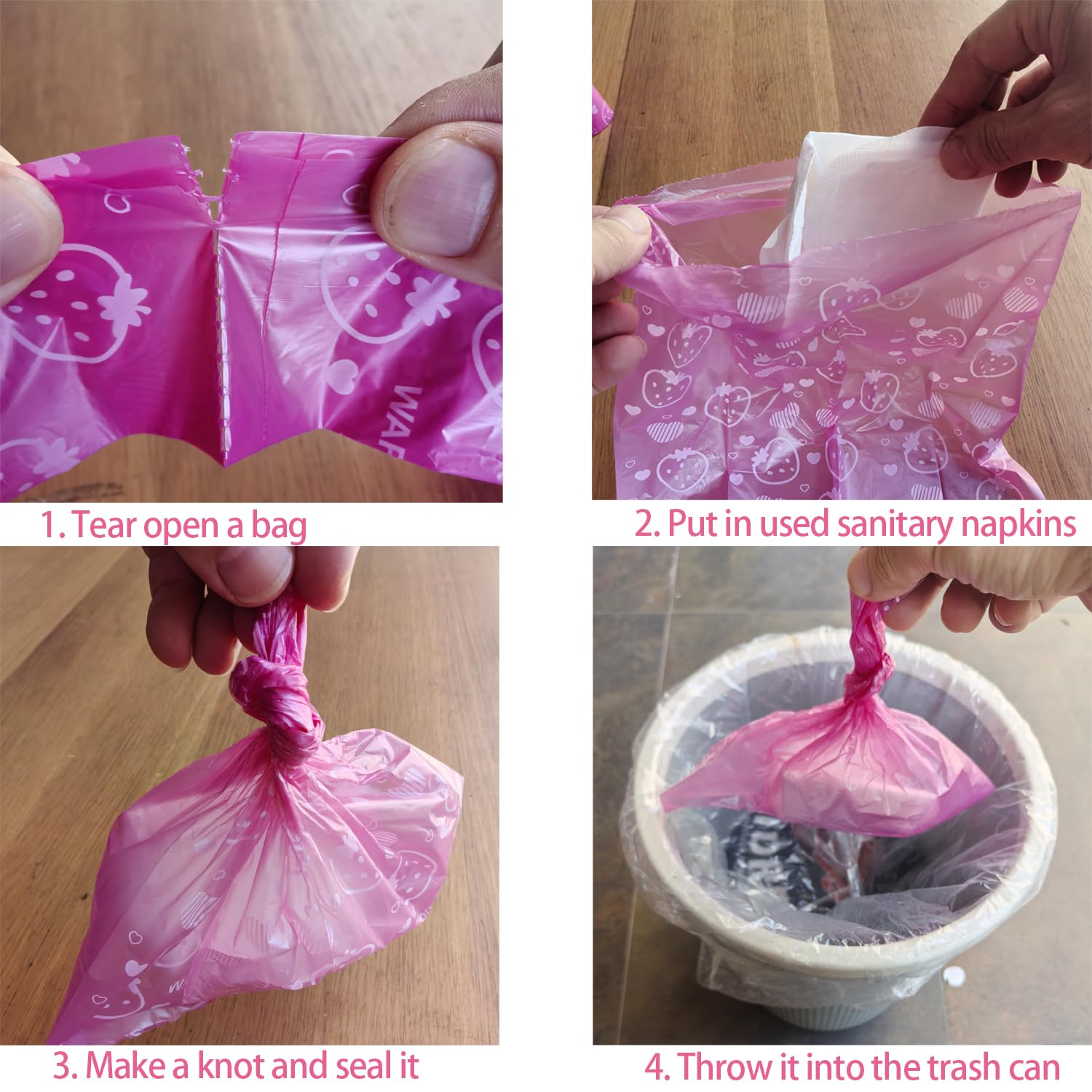 300Pcs Sanitary Napkin Disposal Bags, Feminine Hygiene Disposal Bags, Disposal for Tampons, Liners, and Pads