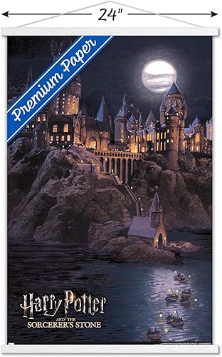Vista 16 de Trends International Harry Potter y la piedra del brujo - Póster de pared de Hogwarts por la noche, 22.37 x 34.00 pulgadas, paquete de impresión