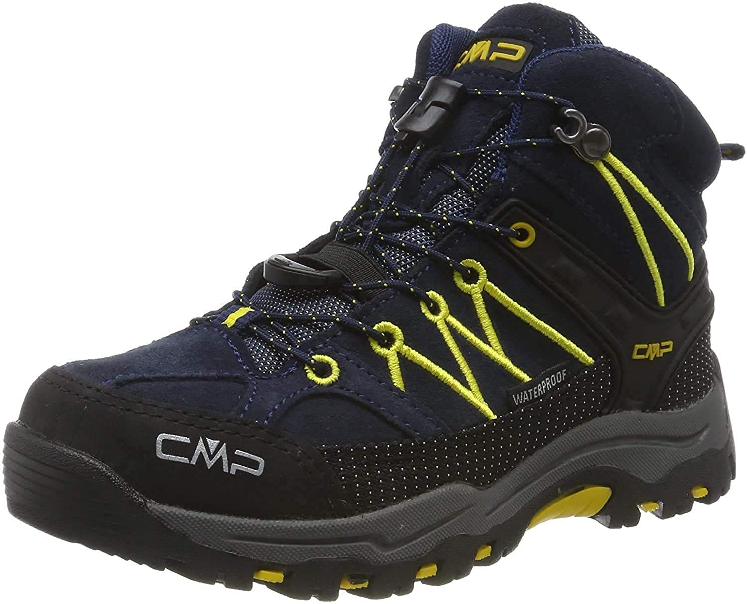 CMP Kids Rigel MID Trekking Shoes WP, B.Blue-Saffron, 12 UK