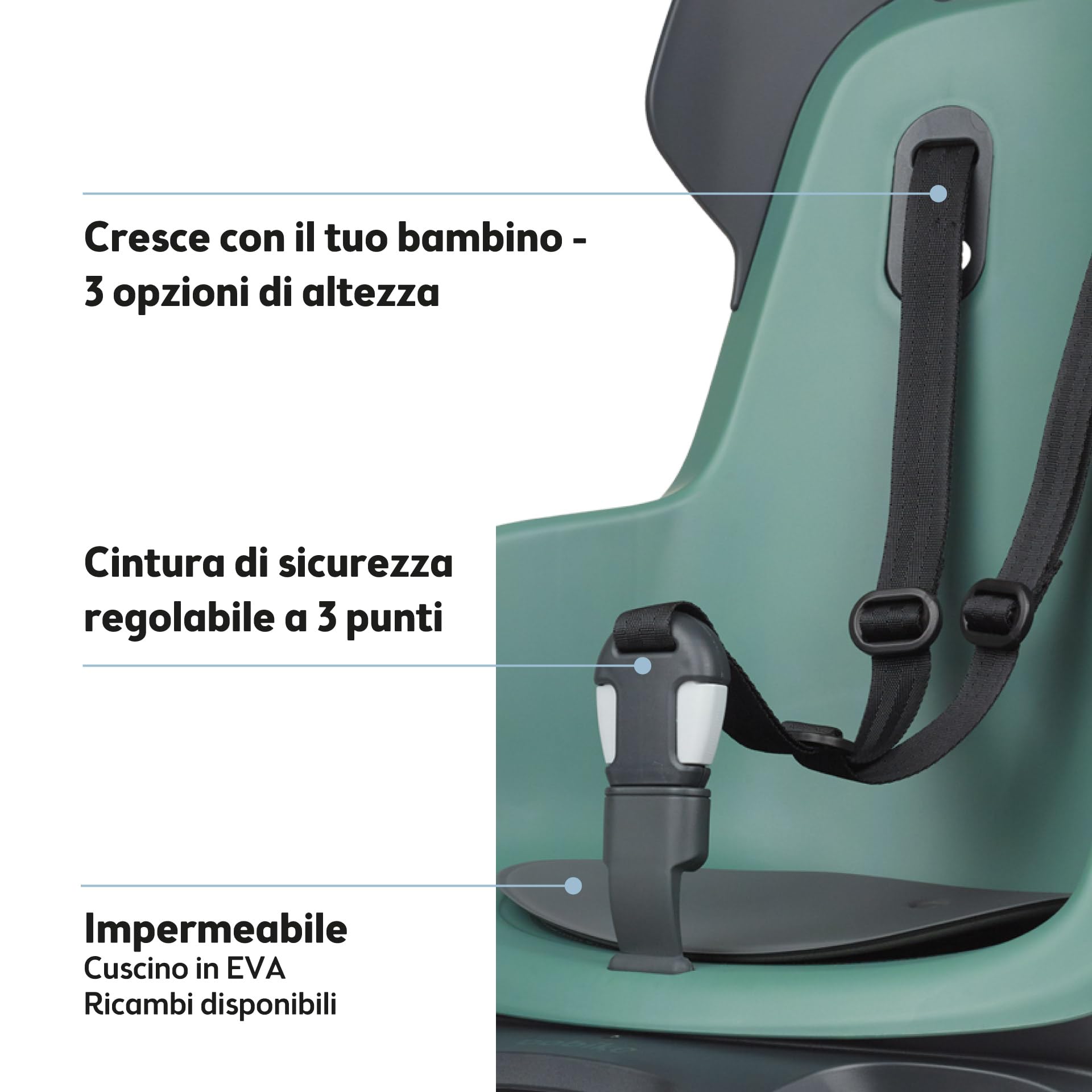 Bobike Rear Child Bike Seat Go Maxi Reclinming System - Seggiolino Unisex-Baby