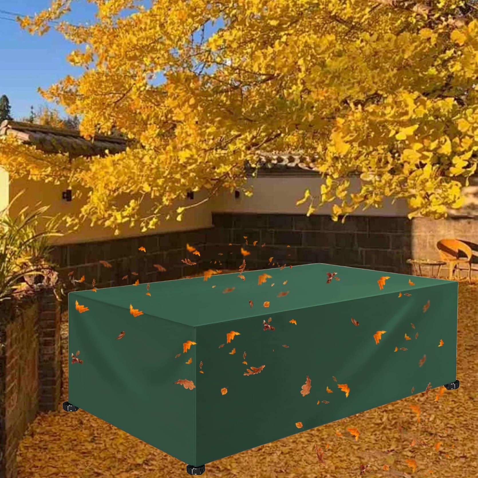 Pokrowce Na Stół I Krzesła 150 x 80 x 50 cm Pokrowiec Na Stół Ogrodowy Pokrowiec Na Meble Wodoodpornywiatroszczelnyanty-Uv Pokrowce Na Meble Ogrodowe Nadaje Się Do Mebli, Zielony