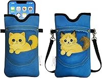 Vista 10 de Tainada Funda de neopreno para teléfono para hombres y mujeres con correa cruzada/cordón para el cuello para iPhone 17/16/15 Pro Max, Air, 16/15