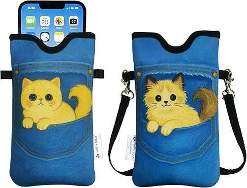 Miniatura 11 de Tainada Funda Bolsa Estuche de Neopreno para Teléfono para Hombres y Mujeres con Correa Cruzada/Cordón para el Cuello para iPhone 17/16/15 Pro Max